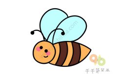 发呆的小蜜蜂简笔画步骤图