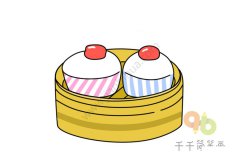 美食简笔画 米蛋糕的画法