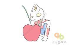 正在思考中的戴拿奥特曼儿童卡通简笔画