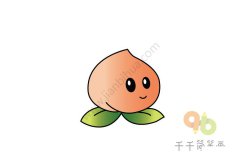 植物大战僵尸 可爱的仙桃简笔画