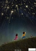 浪漫星空简笔画，给你夜空中最亮的星