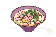 福建美食 天九湾炝肉简笔画