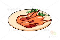 福建美食 建瓯板鸭简笔画