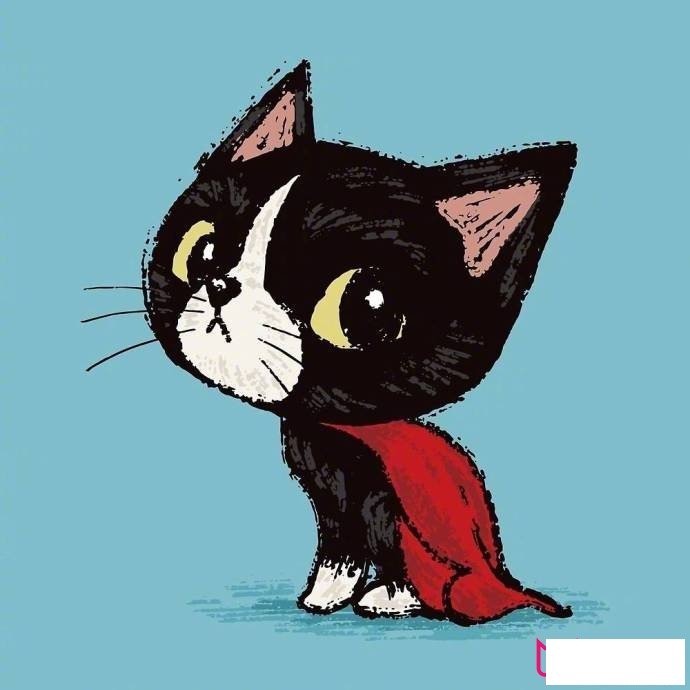 卡通动物简笔画大全，超可爱的小猫