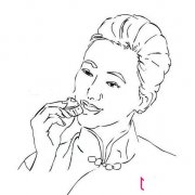 中秋节吃月饼简笔画图片