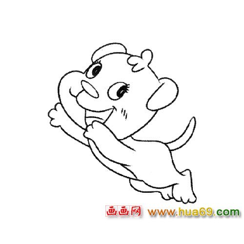 简笔画│高兴的小狗1