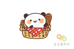 竹筐里的小熊与面包简笔画怎么画