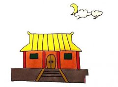 怎么绘画古代寺庙的画法带步骤涂色简笔画教程