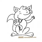 一只自信的狐狸简笔画1