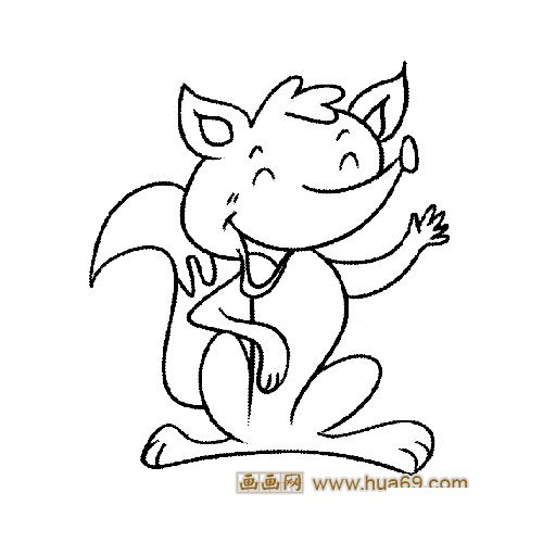 一只自信的狐狸简笔画1