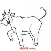 一头瘦瘦的黄牛（动物简笔画）