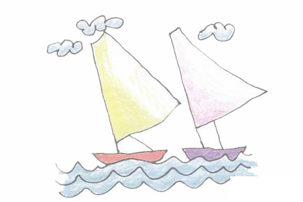 帆船简笔画图片