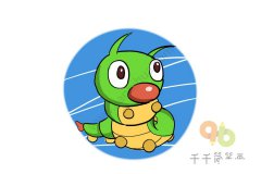 儿童简单画  青虫简笔画步骤图