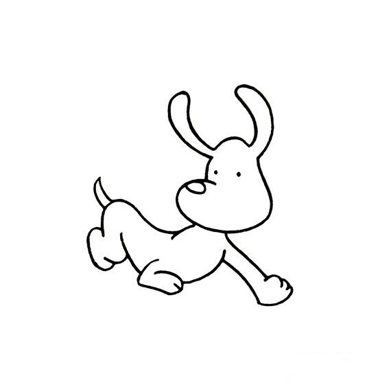 小狗跑的动作画法