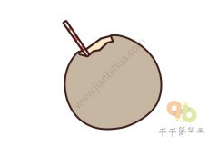 简单的椰子简笔画图片