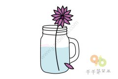 美丽的插花简笔画