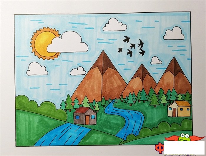 一幅春天简单漂亮的画，春天怎么画简单好看