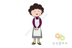 樱桃小丸子  小丸子妈妈小林堇简笔画图解