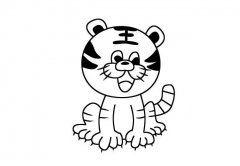 卡通老虎简笔画图片素材