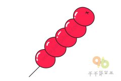 红彤彤的糖葫芦简笔画