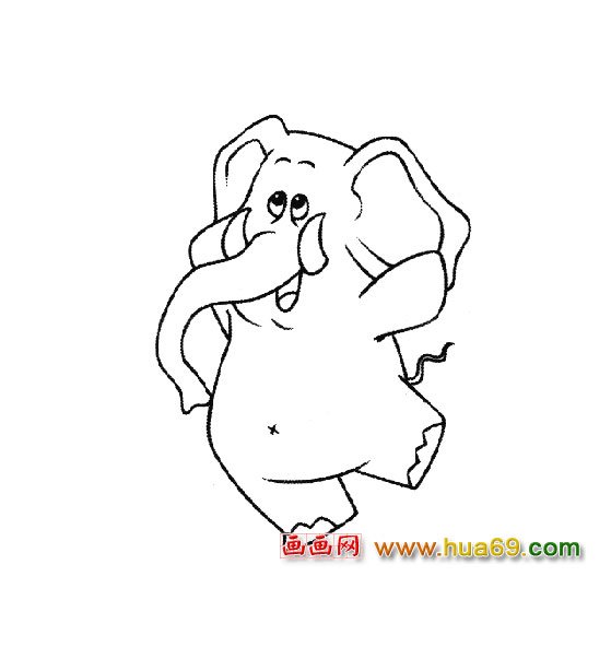 活泼的大象1（简笔画）