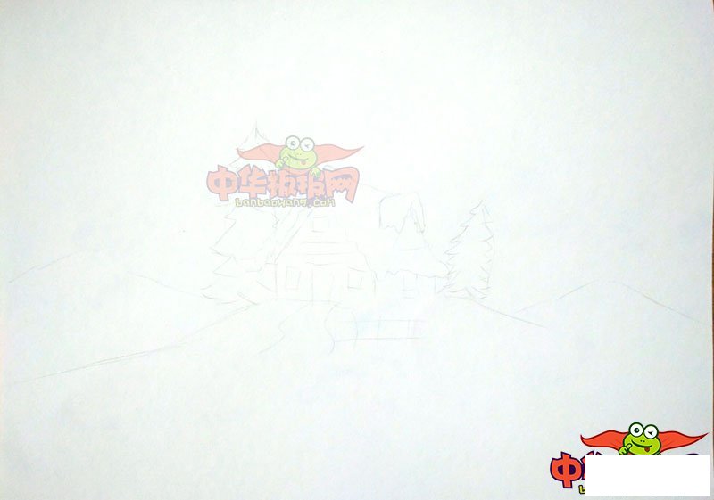 描写冬天的风景画，冬天的风景图片儿童画