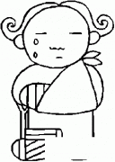 女孩的手受伤了简笔画