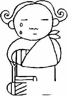 女孩的手受伤了简笔画