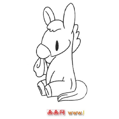 坐地上的毛驴（儿童简笔画）