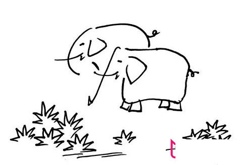 简单的大象简笔画画法