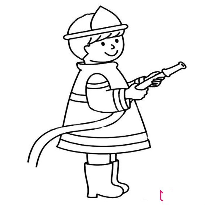 小小消防员简笔画