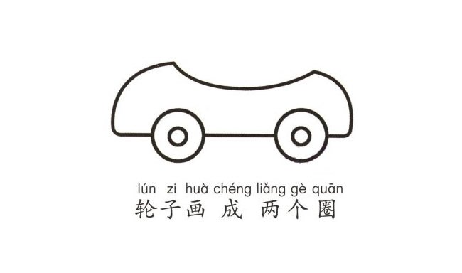 敞篷小汽车简笔画图片