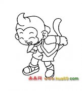 卡通简笔画：猴子1