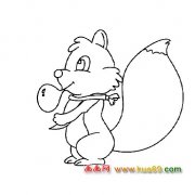 简笔画：松鼠吹泡泡