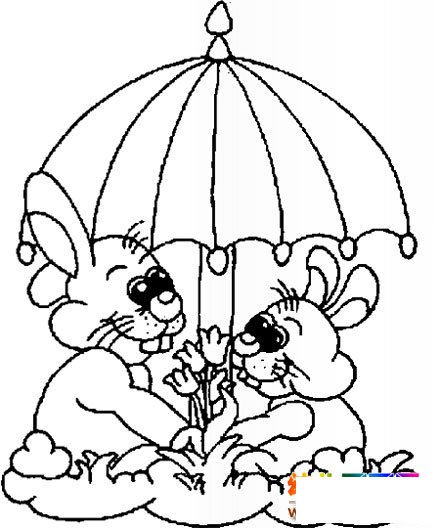 小兔子说笑话简笔画