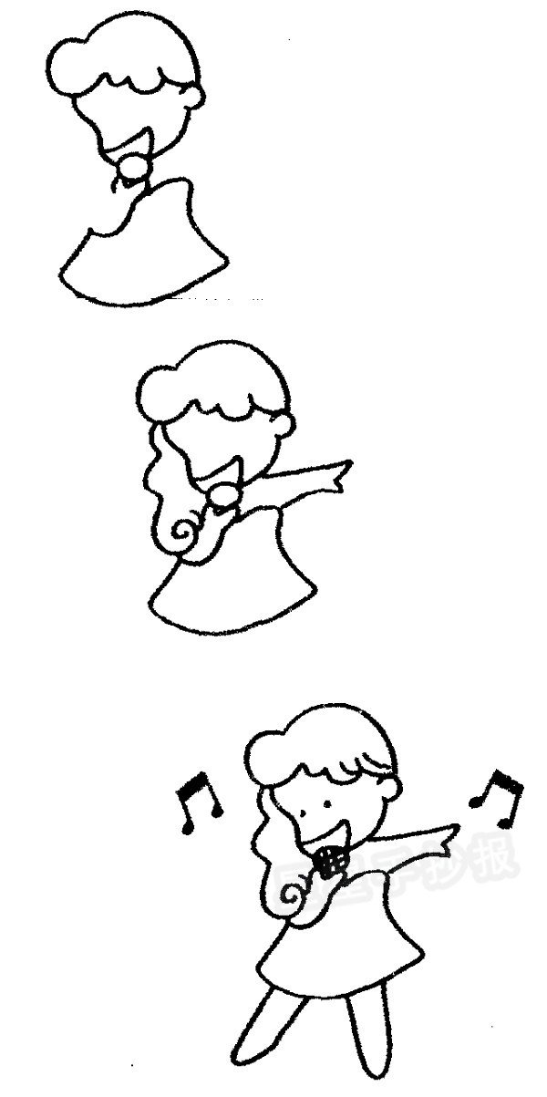 唱歌简笔画