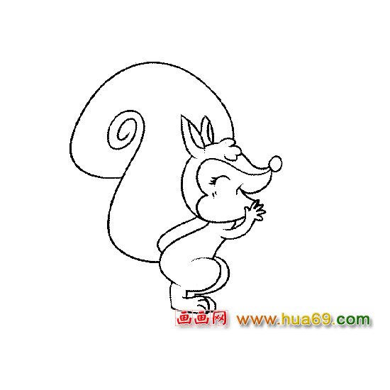简笔画（高兴的小松鼠）2