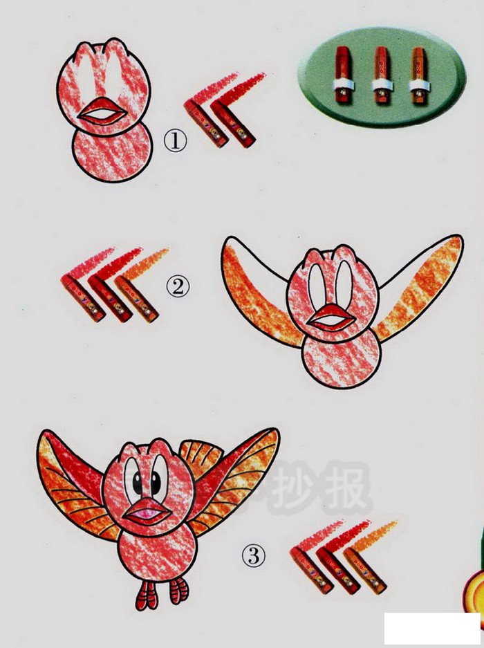 飞翔的鸟简笔画图片