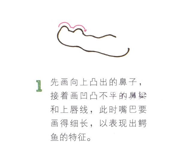 鳄鱼简笔画彩色图片