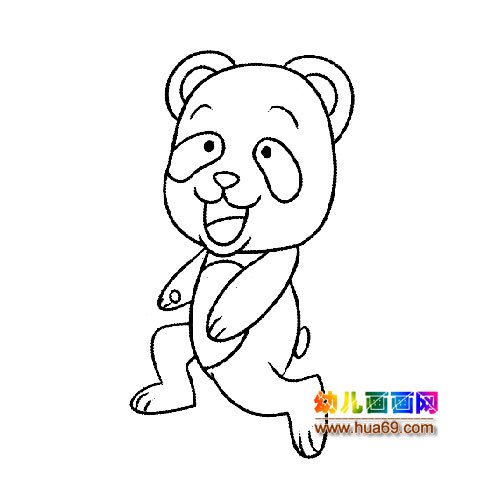淘气的大熊猫宝宝简笔画9
