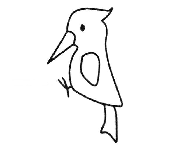 啄木鸟简笔画图片