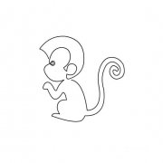 一笔画猴子的简笔画