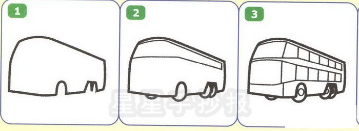 游览车简笔画