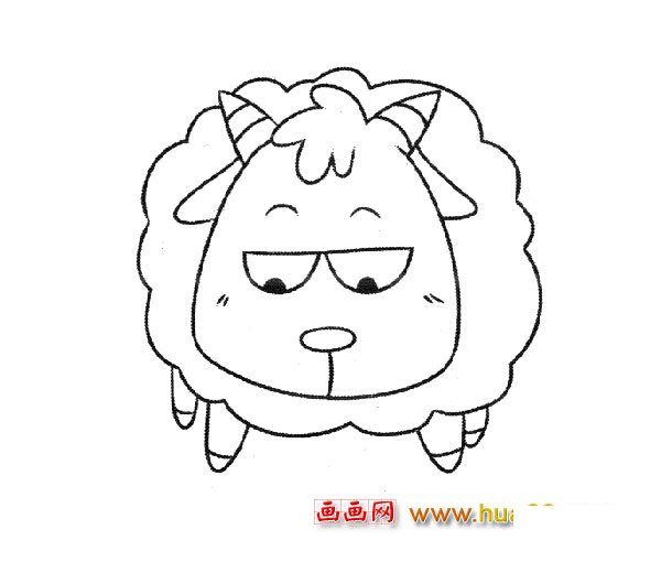 一只小绵羊_动物简笔画3