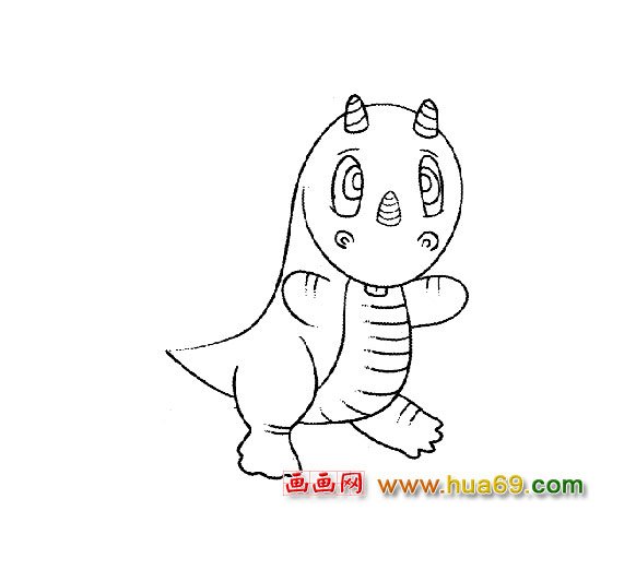 可爱的小恐龙（简笔画）1