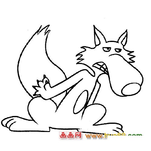 做坏事的大灰狼【简笔画】5