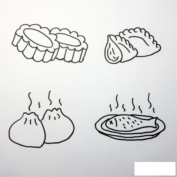 食物简笔画图片大全，可爱小零食简笔画
