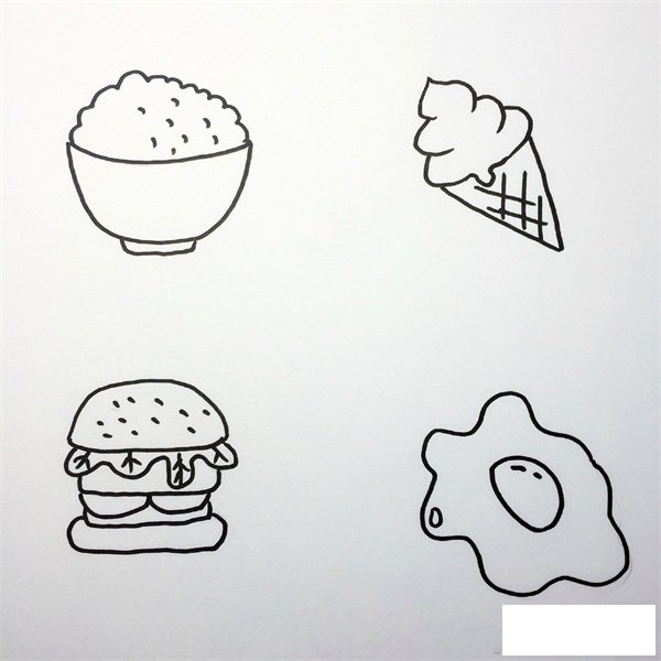 食物简笔画图片大全，可爱小零食简笔画