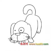 动物简笔画：伤心的小狗3