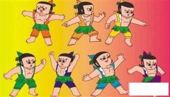 儿童带颜色的金刚葫芦娃简笔画图片大全